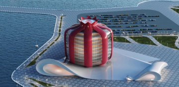 Bakı bulvarında böyük nar formalı bina tikmək təklif edildi - FOTOLAR