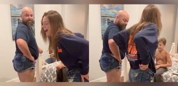 Atası yeniyetmə qızına dərs vermək üçün dar, qısa şort geyinib - FOTO